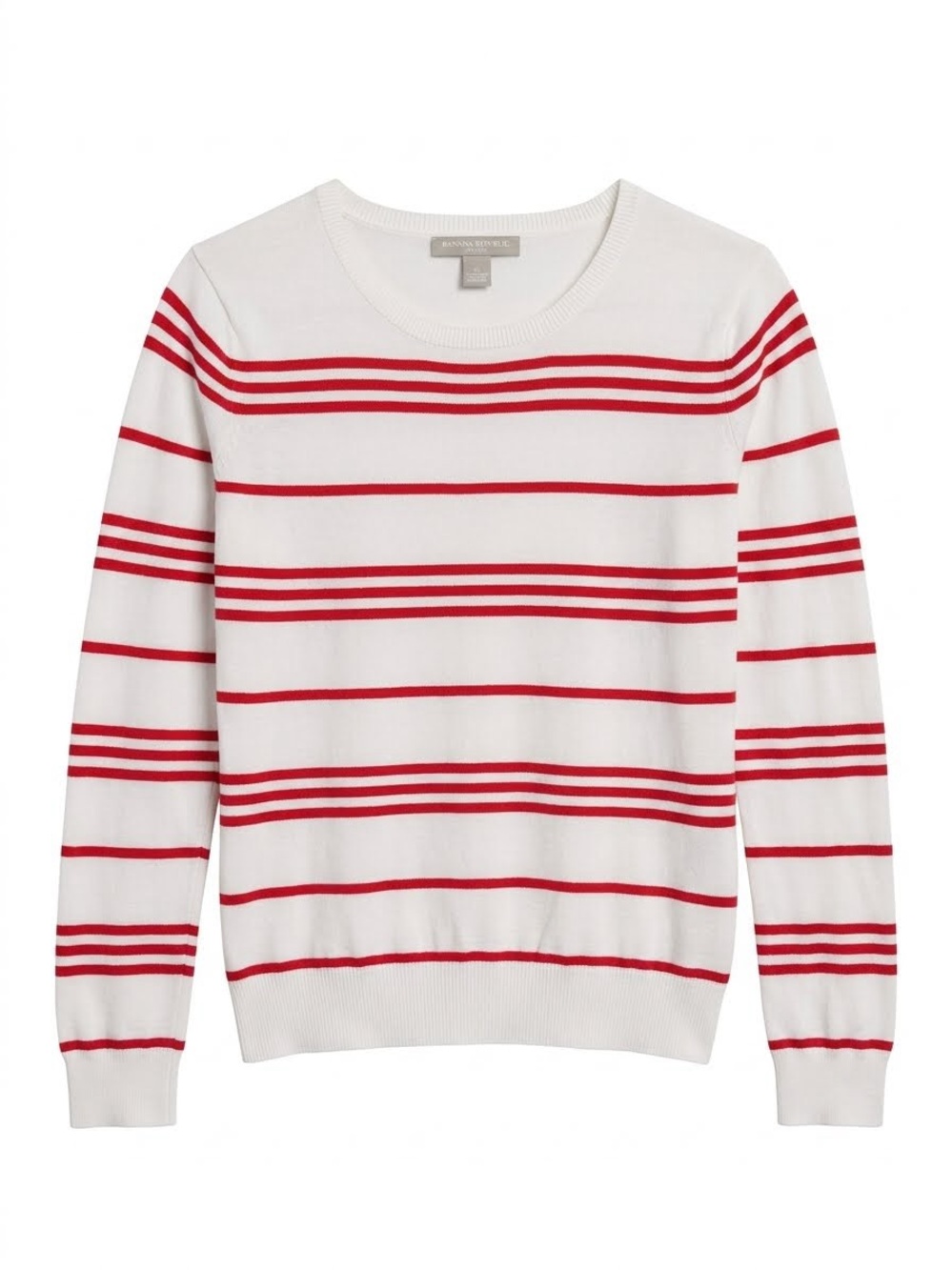 Banana Republic Nautical Striped Lightweight Sweater Red Elbow Patches XS Preppy